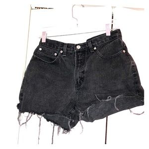 Black jean shorts